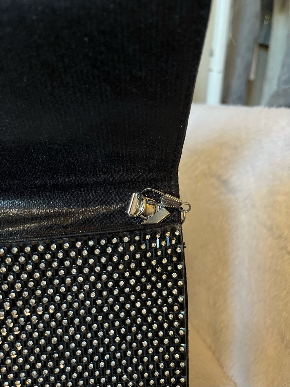🖤✨ Black Rhinestone Evening Clutch Chain Bag - Picture 10 of 11